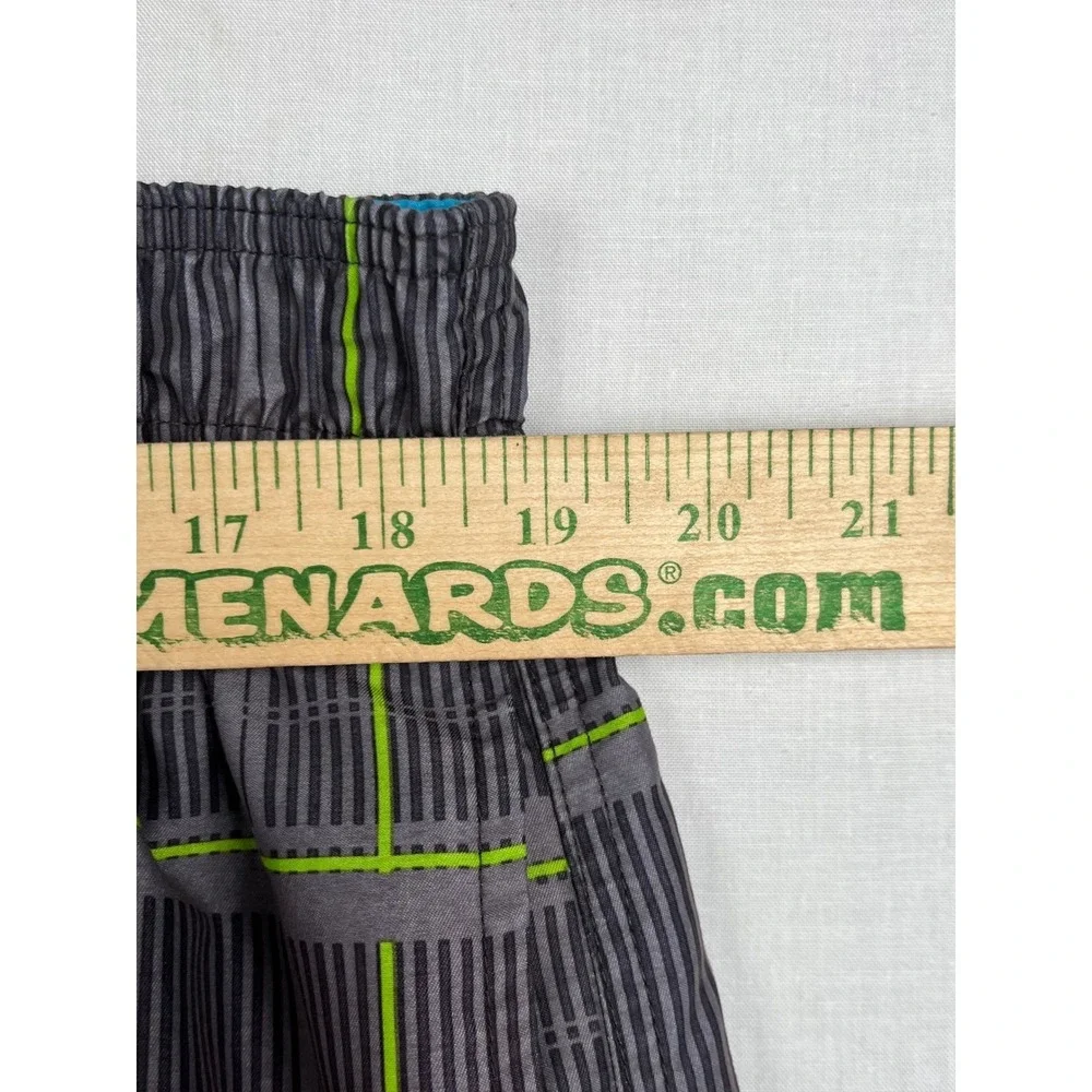 Canyon Creek Mens‎ Board Shorts XXL Gray Lime Green Plaid Cargo Swim Trunks